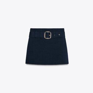 ZARA BELTED KNIT MINI SKIRT
